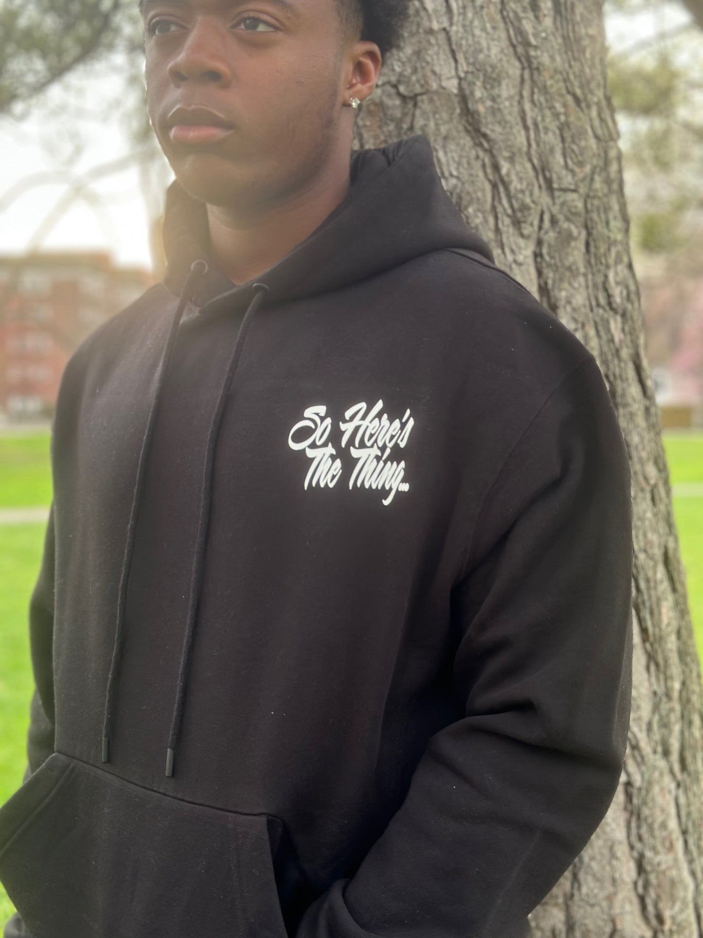 "Reaching The World" Premium Over sized Sweatsuit (White Print)