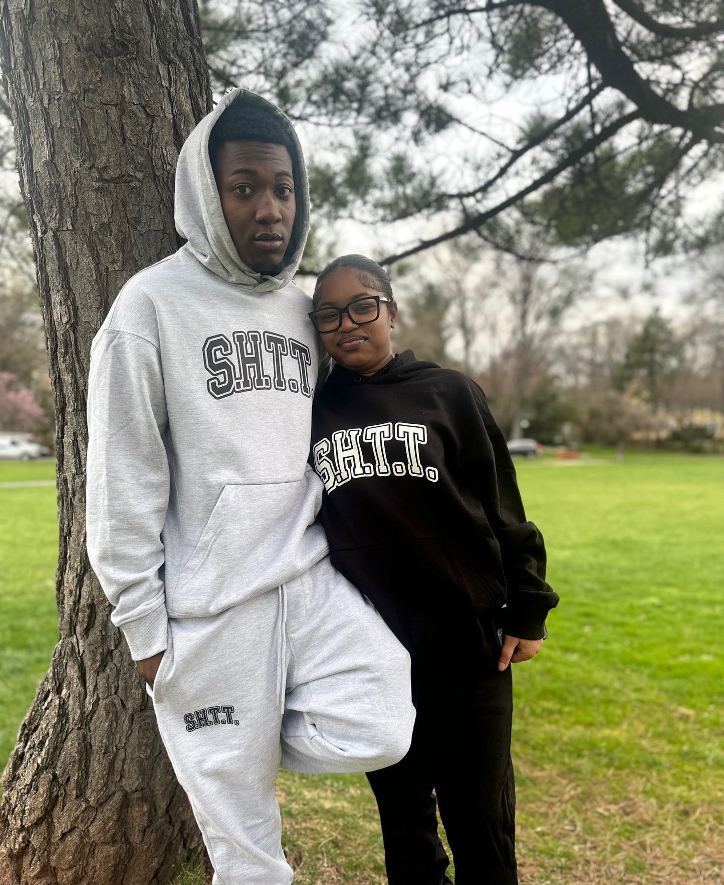 "Vintage S.H.T.T." Premium Over sized Sweatsuit (White Print)