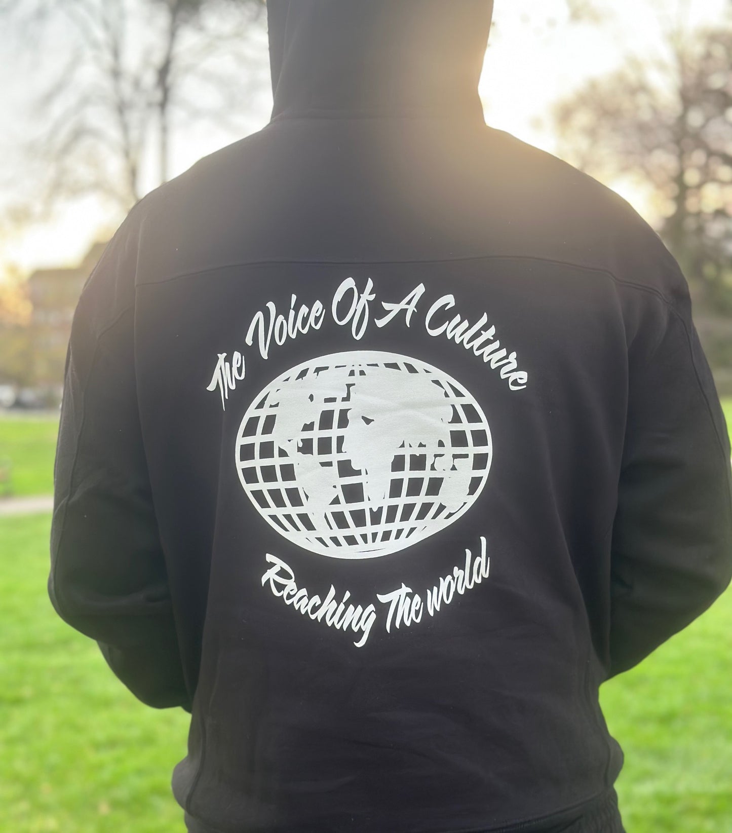 "Reaching The World" Premium Over sized Sweatsuit (White Print)