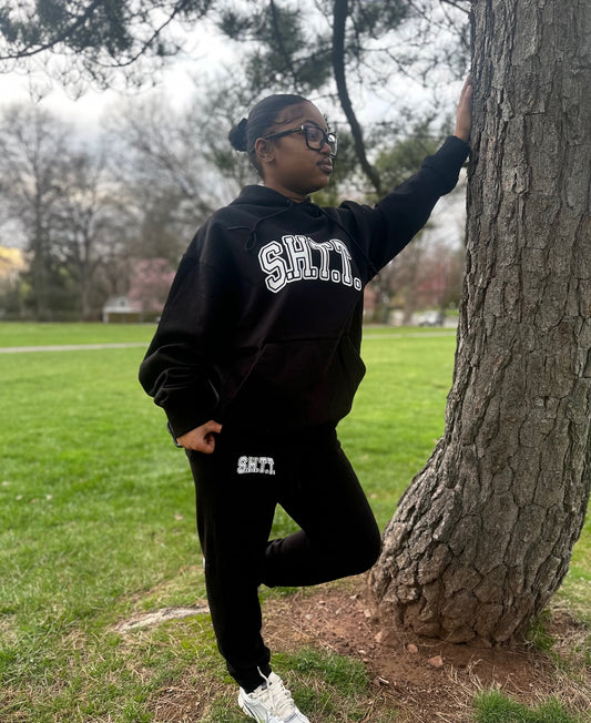 "Vintage S.H.T.T." Premium Over sized Sweatsuit (White Print)
