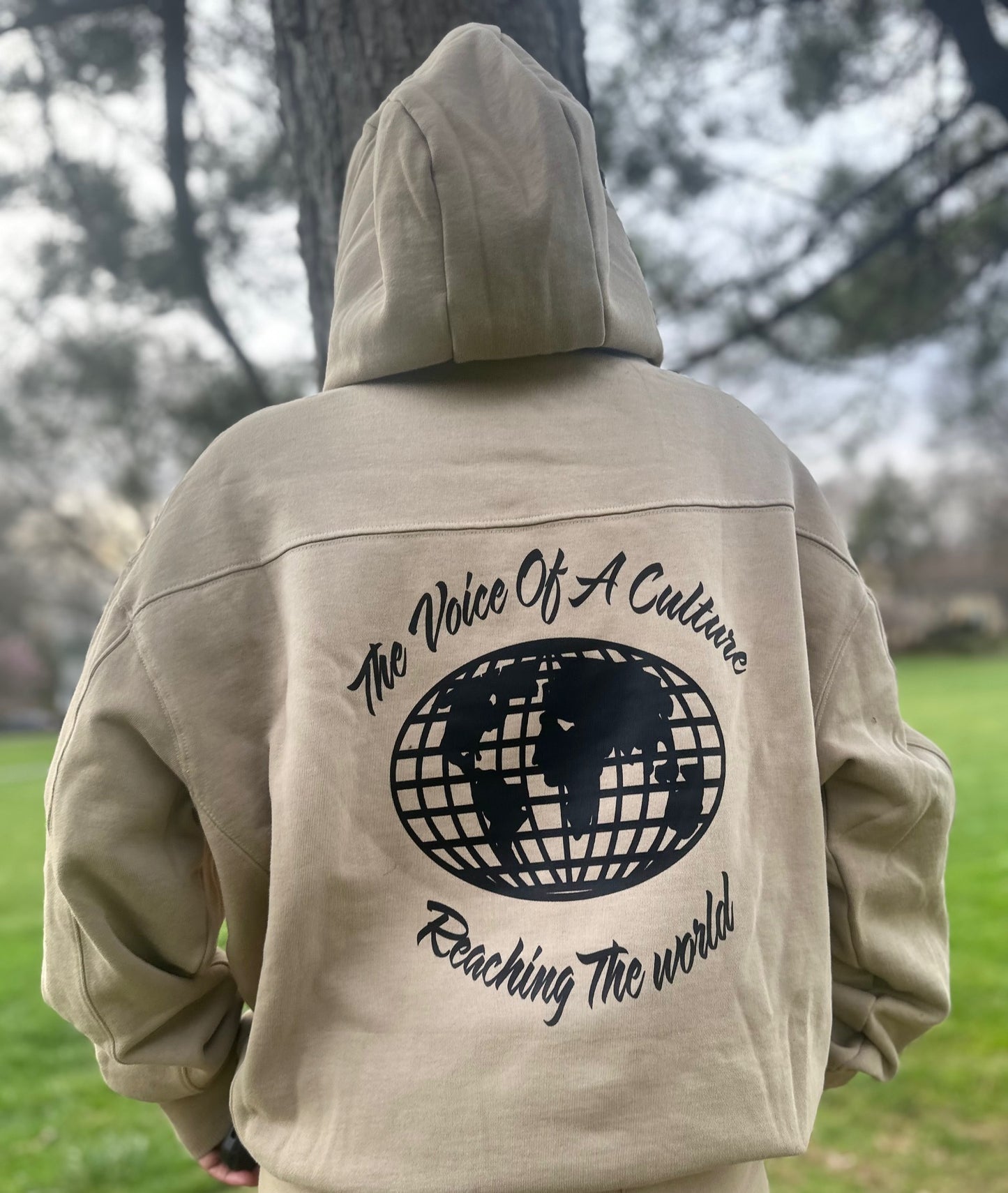 "Reaching The World" Premium Over sized Sweatsuit (Black Print)