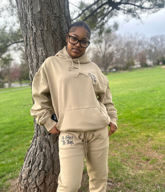"Reaching The World" Premium Over sized Sweatsuit (Black Print)